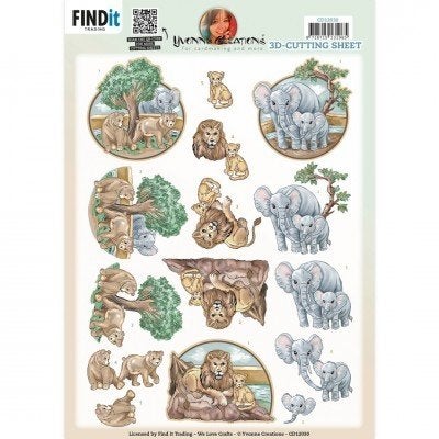 Yvonne Creations CD12030 Zoo Lion 3D knipvel A4, Dieren, ., Nieuw, Ophalen of Verzenden