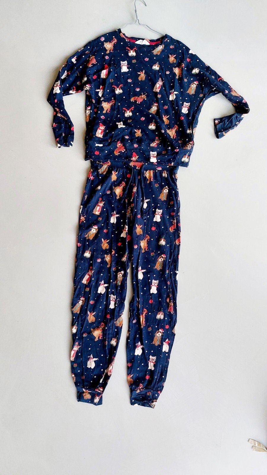 M&S Kerst Pyjama Set - Donkerblauw met Dierenprint, Marks & spencer, Ophalen of Verzenden, Gedragen