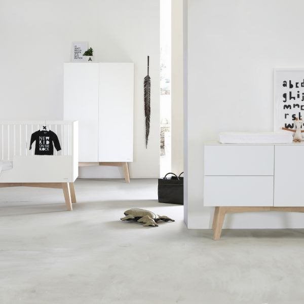 Prachtige Kidsmill Sixties babykamer hoogglans wit met hout, Ophalen, Gebruikt, 70 tot 85 cm, 140 tot 160 cm