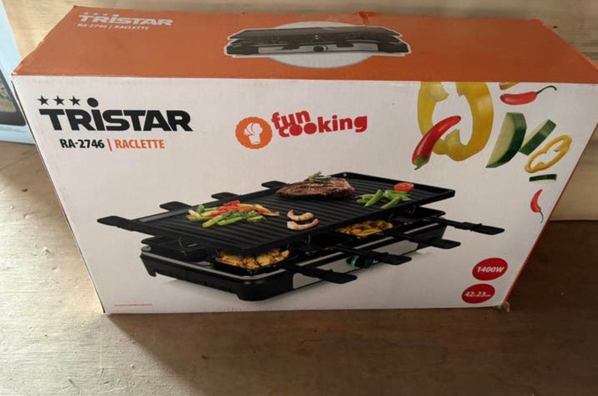 Tristar RA-2746 Raclette/ gourmetstel zwart, Ophalen, Nieuw, 8 personen of meer