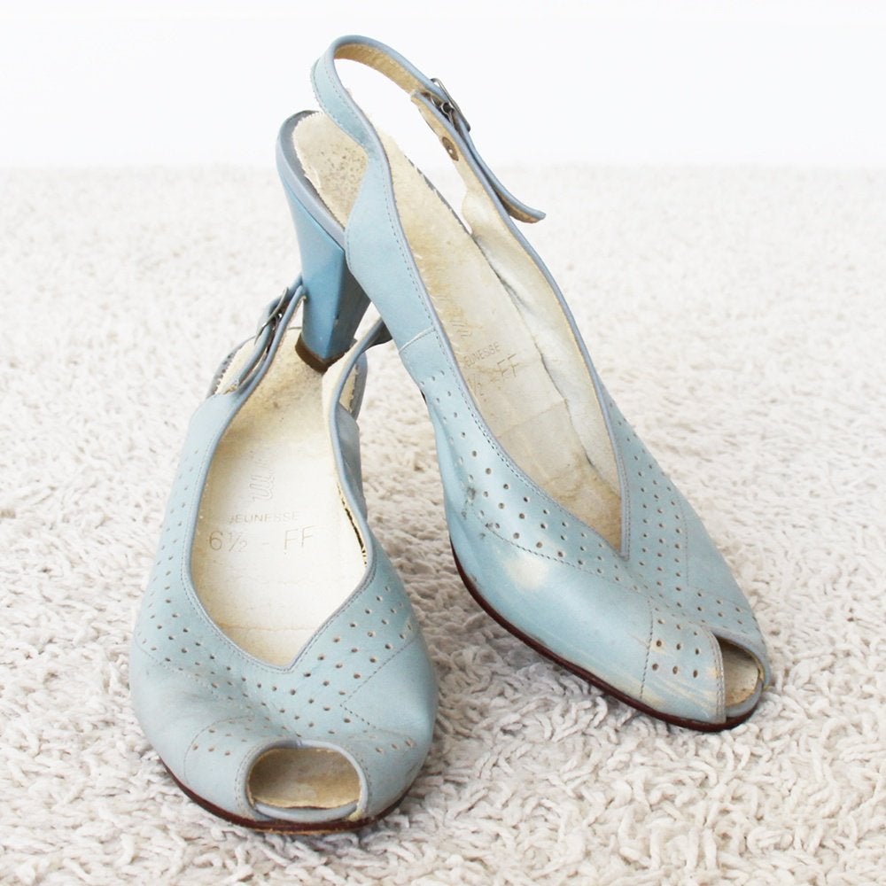 Mooie Vintage Leren Jeunesse Pumps (Maat 6½|40) s11 - € 15,-