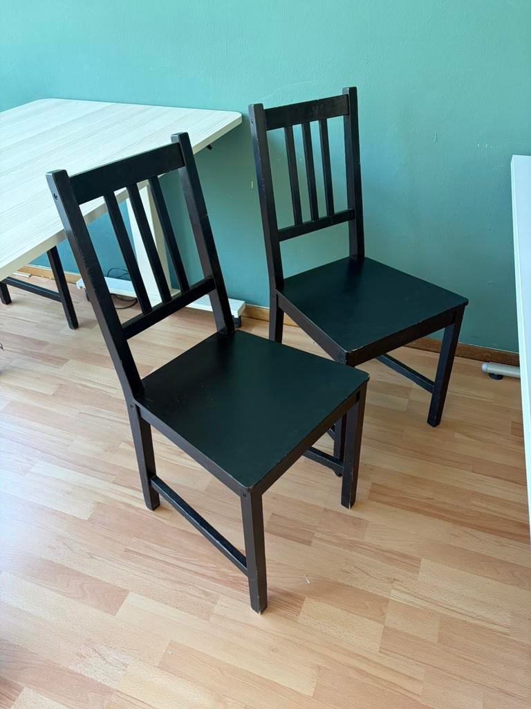 30 ZWARTE HOUTEN STOELEN, Huis en Inrichting, Stoelen, Ophalen, Zo goed als nieuw