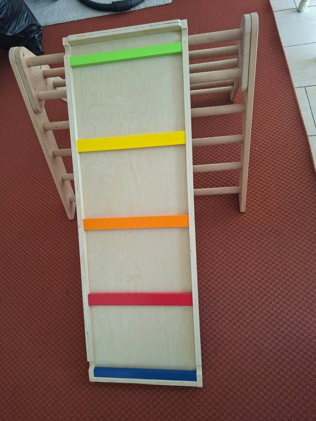 Houten Klimrek met Glijbaan/Klimplank - Zo goed als nieuw, Ophalen of Verzenden, Zo goed als nieuw, Klimwand
