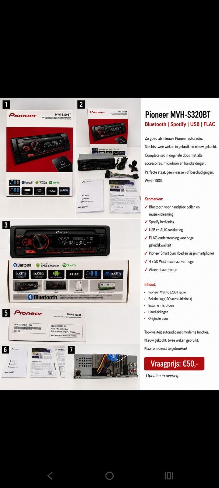 Pioneer autoradio, Ophalen, Zo goed als nieuw