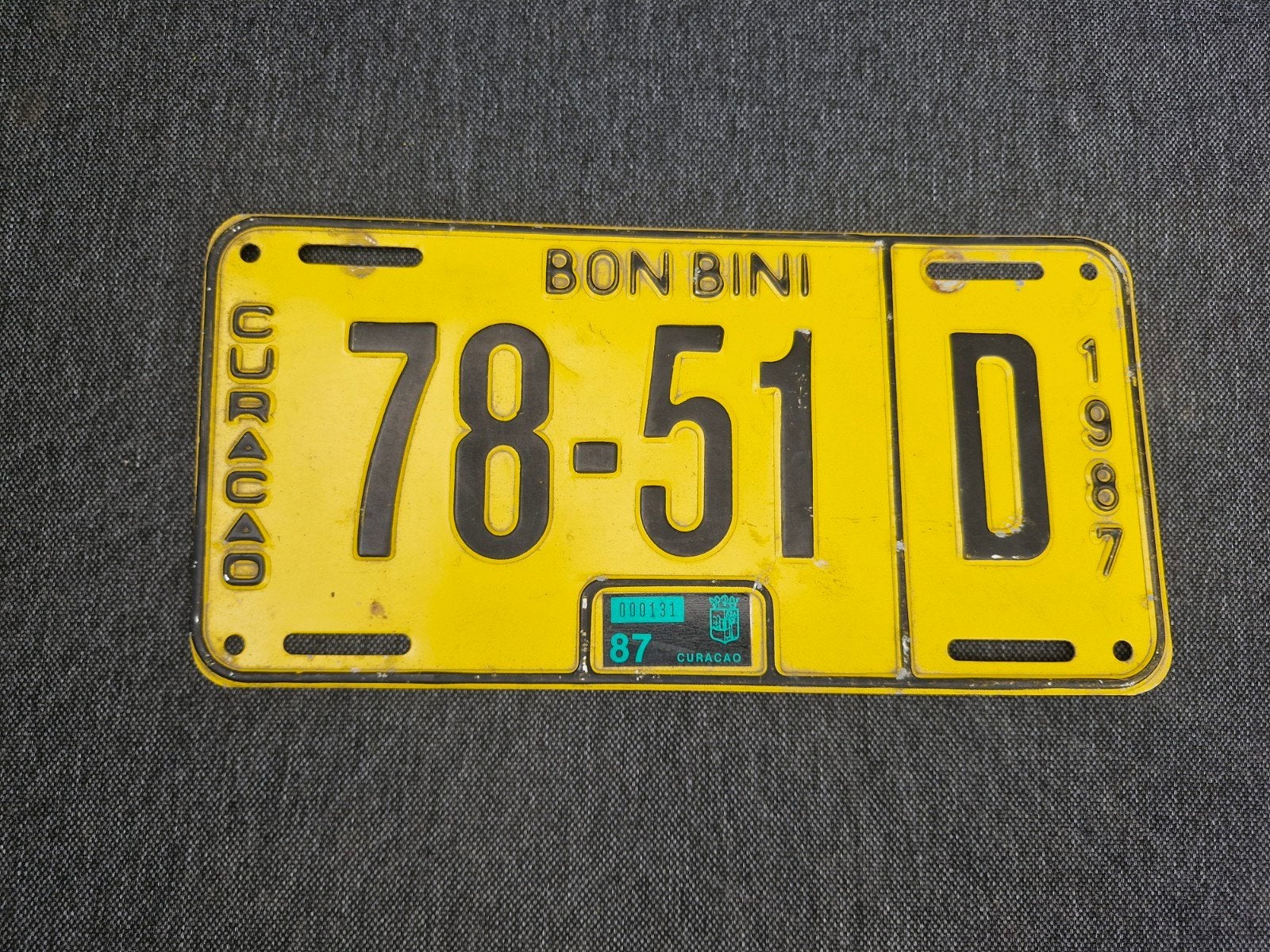 Kentekenplaat Curacao nummerbord nummerplaat License Plate, Verzenden, Gebruikt, Auto's