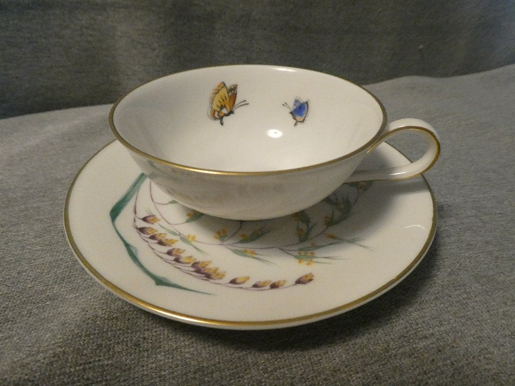 Platte demitasse kop en schotel Zomer door Heinrich - H&C, Antiek en Kunst, Ophalen of Verzenden