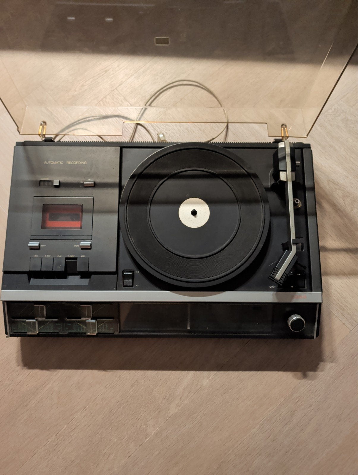 Vintage Akai AP-M7 platenspeler met cassettedeck, Gebruikt, Cassettedeck, Akai, Losse componenten