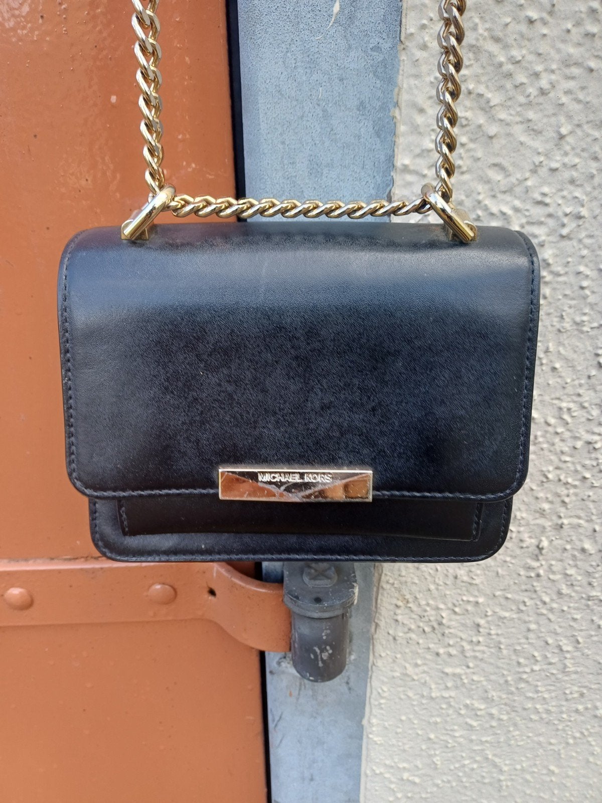 orginele Michael kors  crossbody bag zwart leren tasje, Ophalen of Verzenden, Zo goed als nieuw, Zwart, Schoudertasje