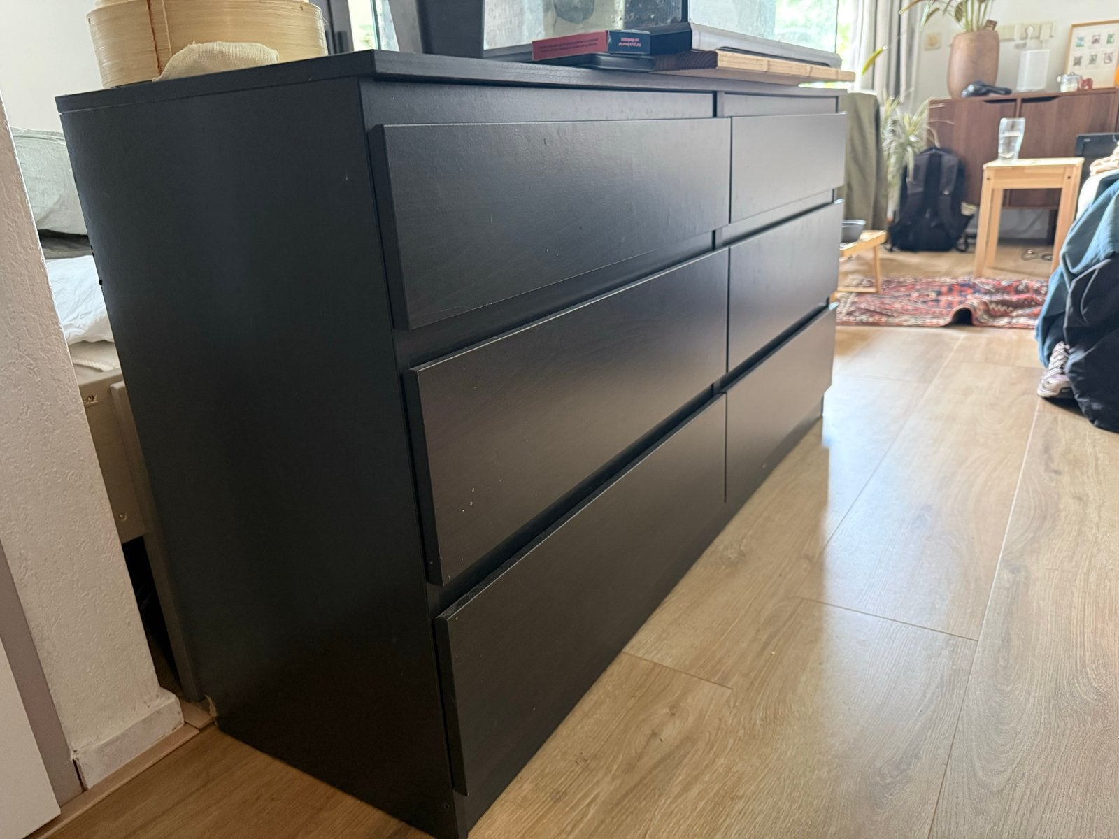 IKEA MALM ladekast met 6 laden, zwartbruin, Huis en Inrichting, Kasten | Ladekasten, Ophalen, Gebruikt, 5 laden of meer, 150 tot 200 cm
