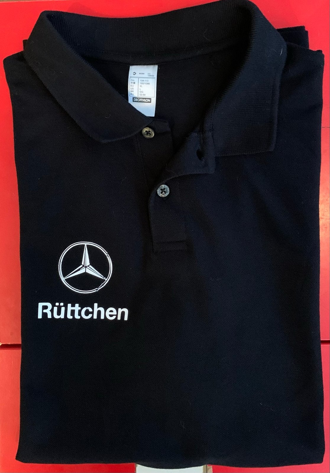 Zwart Mercedes-Benz Rüttchen Polo Shirt - Maat M, Ophalen of Verzenden, Zo goed als nieuw, Maat 48/50 (M), Zwart