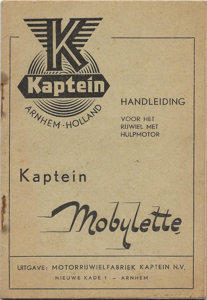Kaptein Mobylette rijwiel hulpmotor handleiding (5768z), Ophalen of Verzenden, Gebruikt