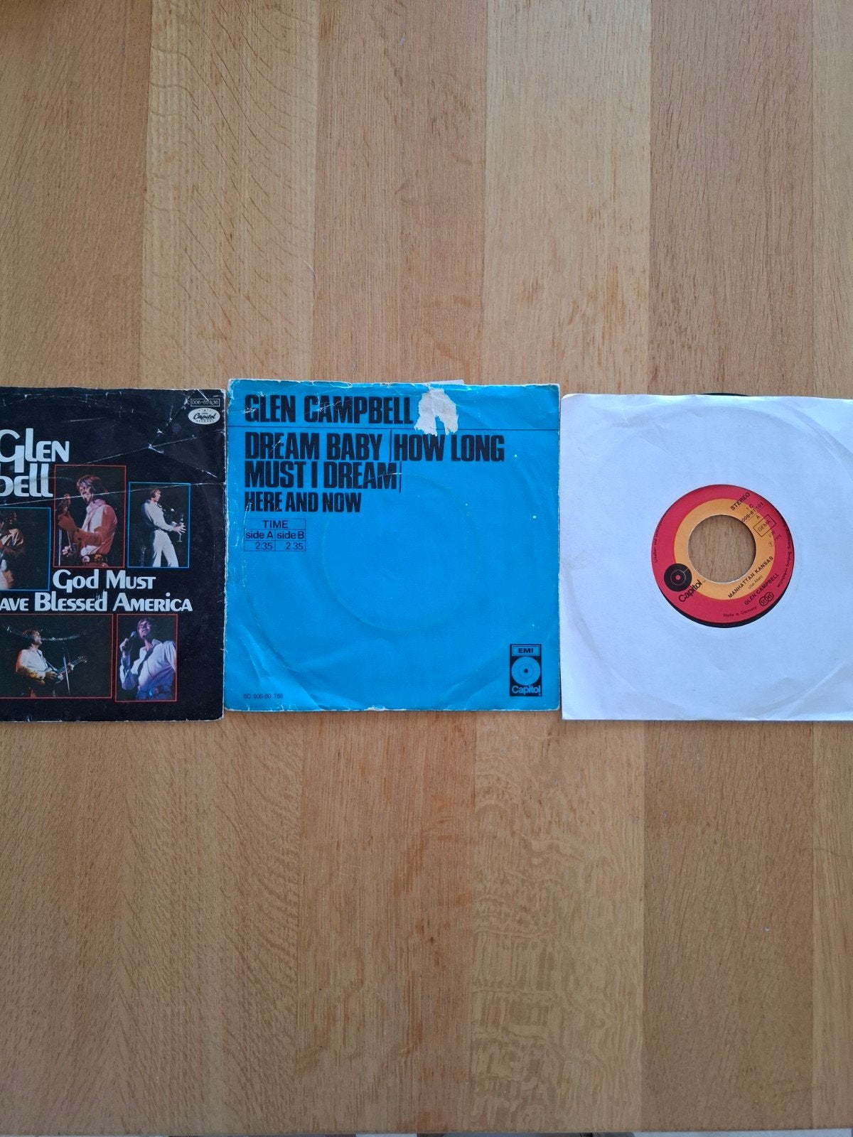 Glen Campbell - 3 singles, Ophalen of Verzenden, Gebruikt, Pop, Overige typen