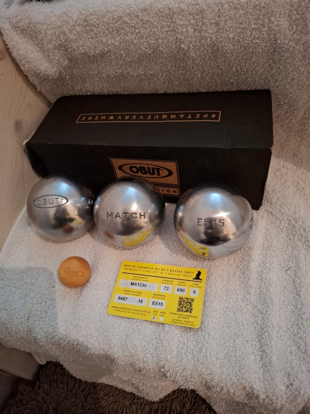Obut petanque wedstrijd set met accessoires, Ophalen of Verzenden, Gebruikt