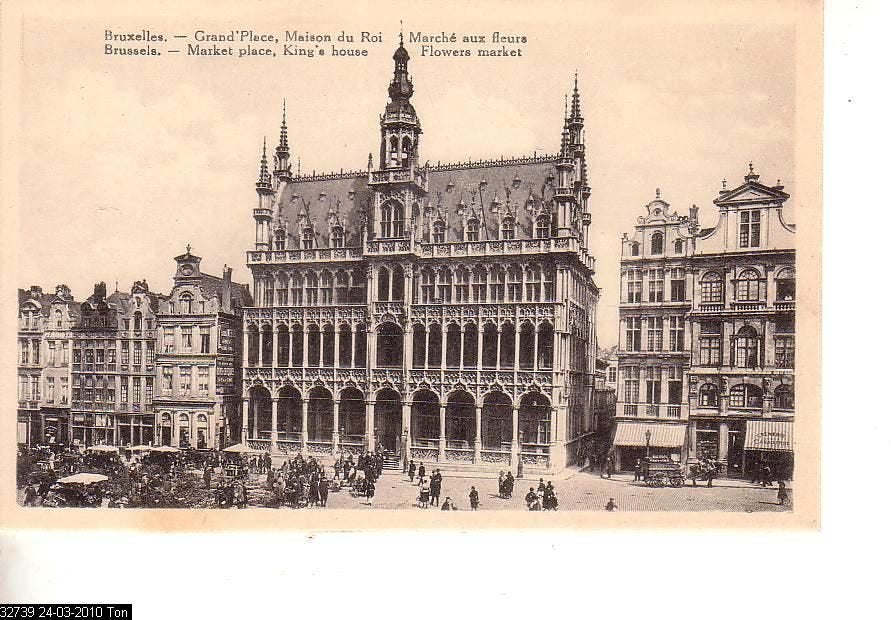 Ansichtkaart 	Brussel	Grote Markt	Broodhuis	Bloemenmarkt, Verzamelen, Verzenden, 1920 tot 1940, Ongelopen, Brussel (Gewest)