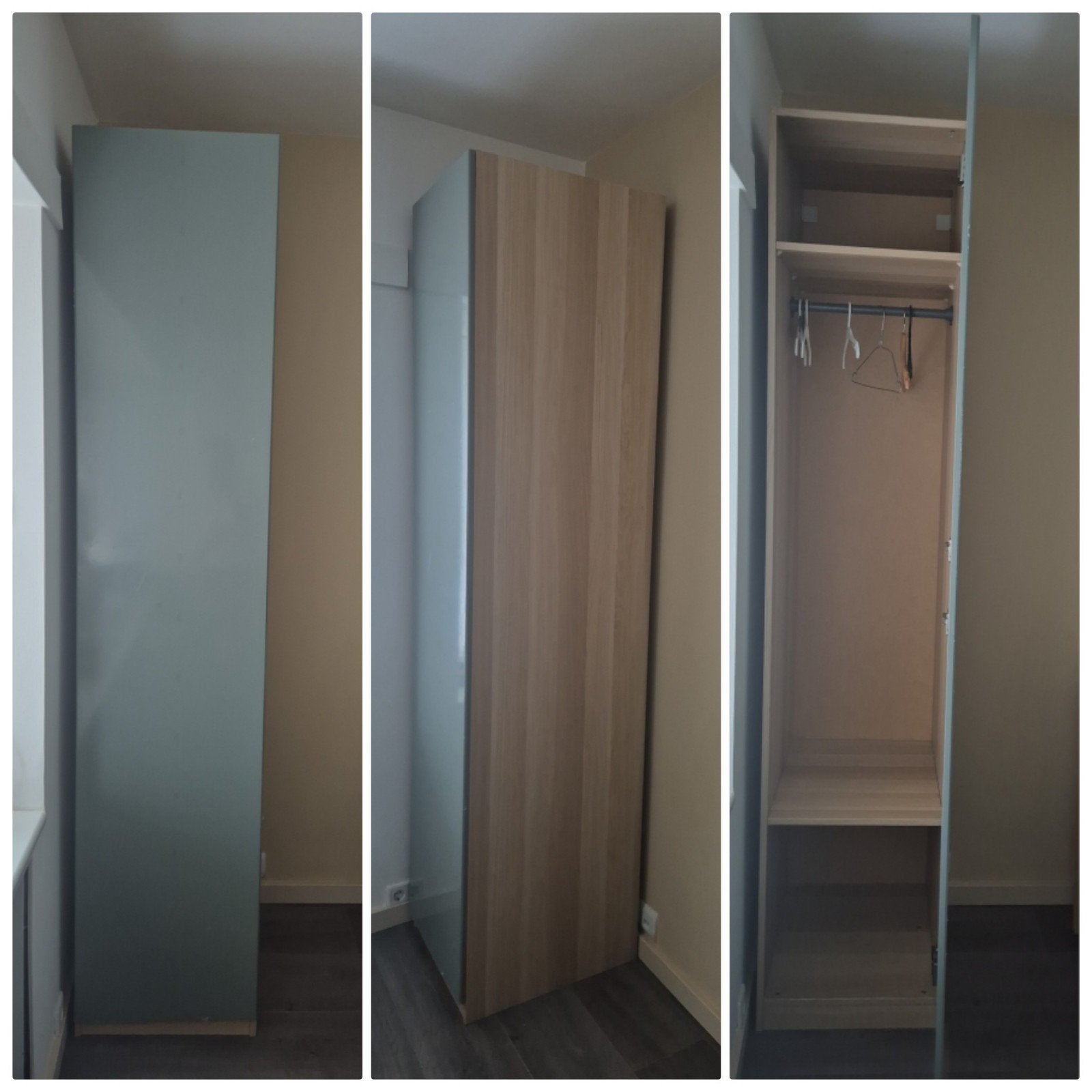 IKEA Pax Reinsvoll Kledingkast - Eiken/Groen/Grijs, Ophalen
