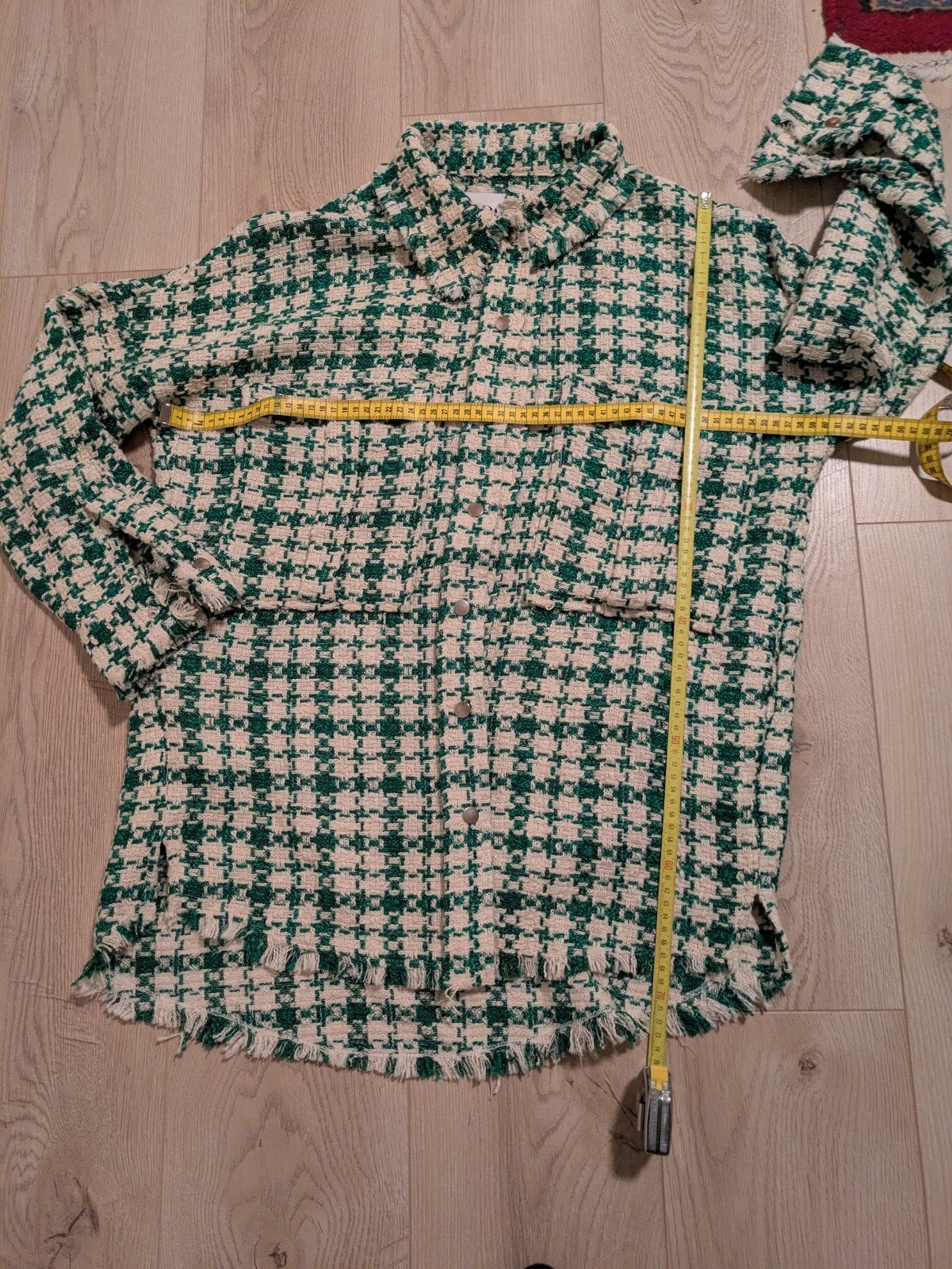 Zara geruite shacket groen/beige - Maat m, Maat 38/40 (M), Zara, Ophalen of Verzenden, Zo goed als nieuw