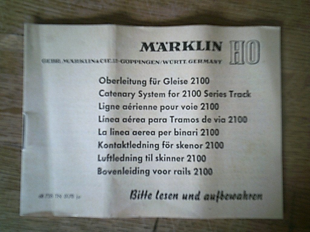 Marklin folders / handleidingen 2100 en 2160 K-rails, Wisselstroom, Ophalen of Verzenden, Märklin, Nieuw