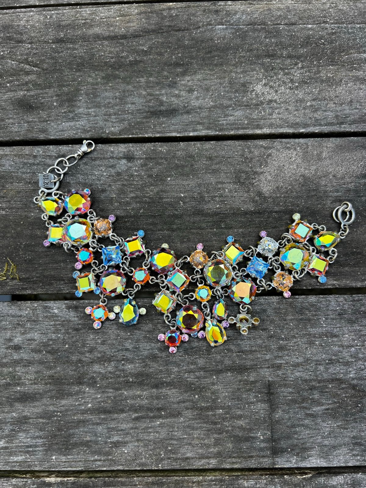Rodrigo Otazu Choker met Swarovski Aurora Borealis Kristalle, Sieraden, Tassen en Uiterlijk, Kettingen, Overige materialen, Gebruikt