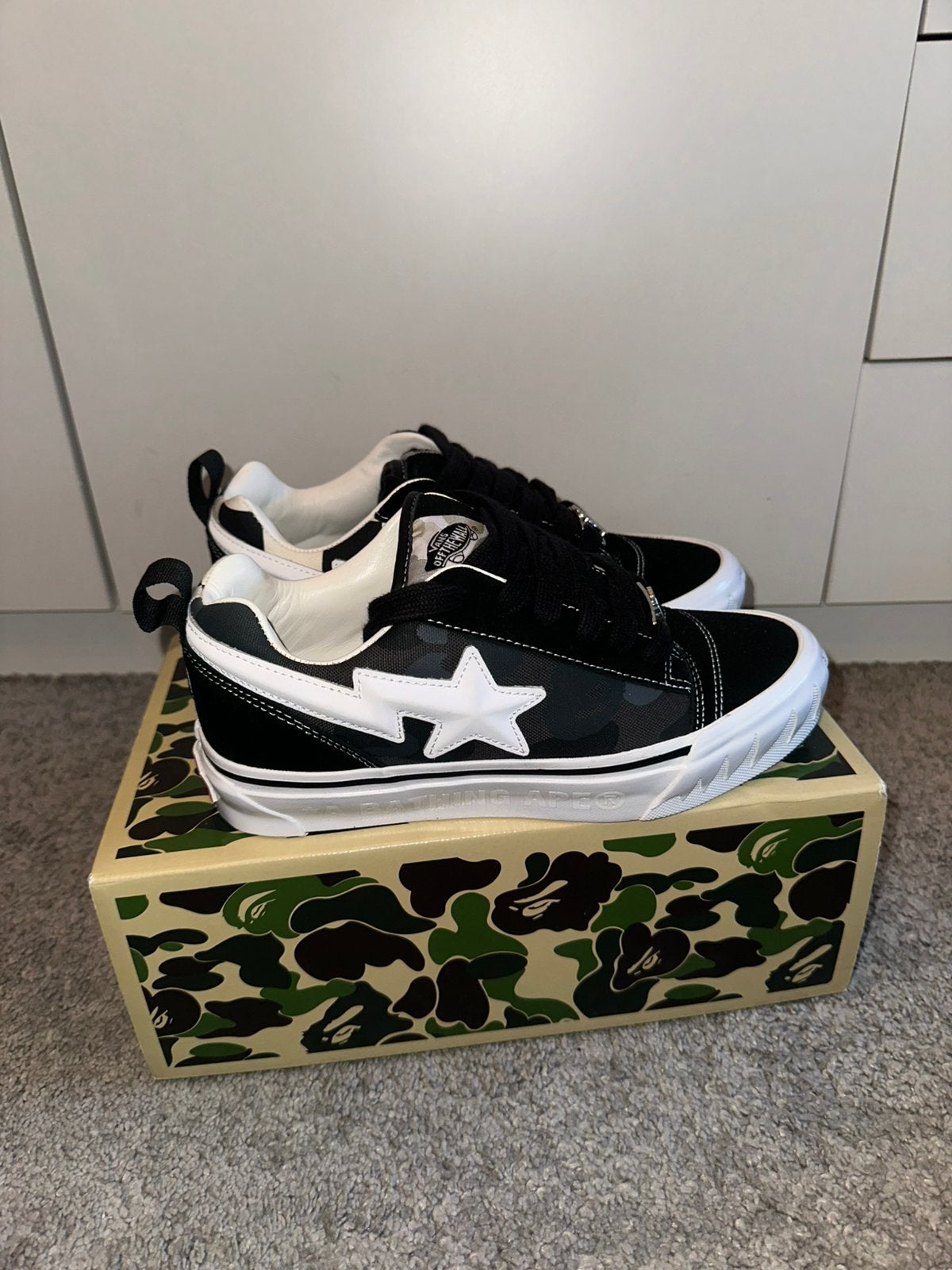 Vans x Bape Knu School Maat 38, Zwart, Nieuw, Ophalen of Verzenden, Sneakers of Gympen