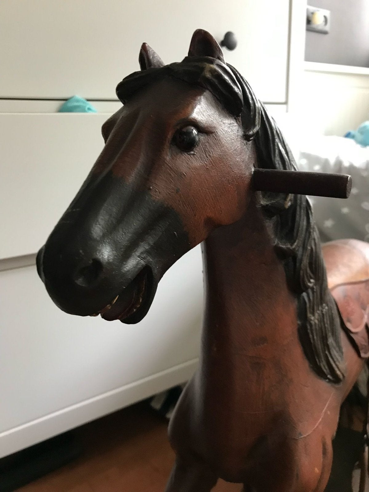 Antiek houten hobbelpaard met wielen, Antiek en Kunst, Ophalen