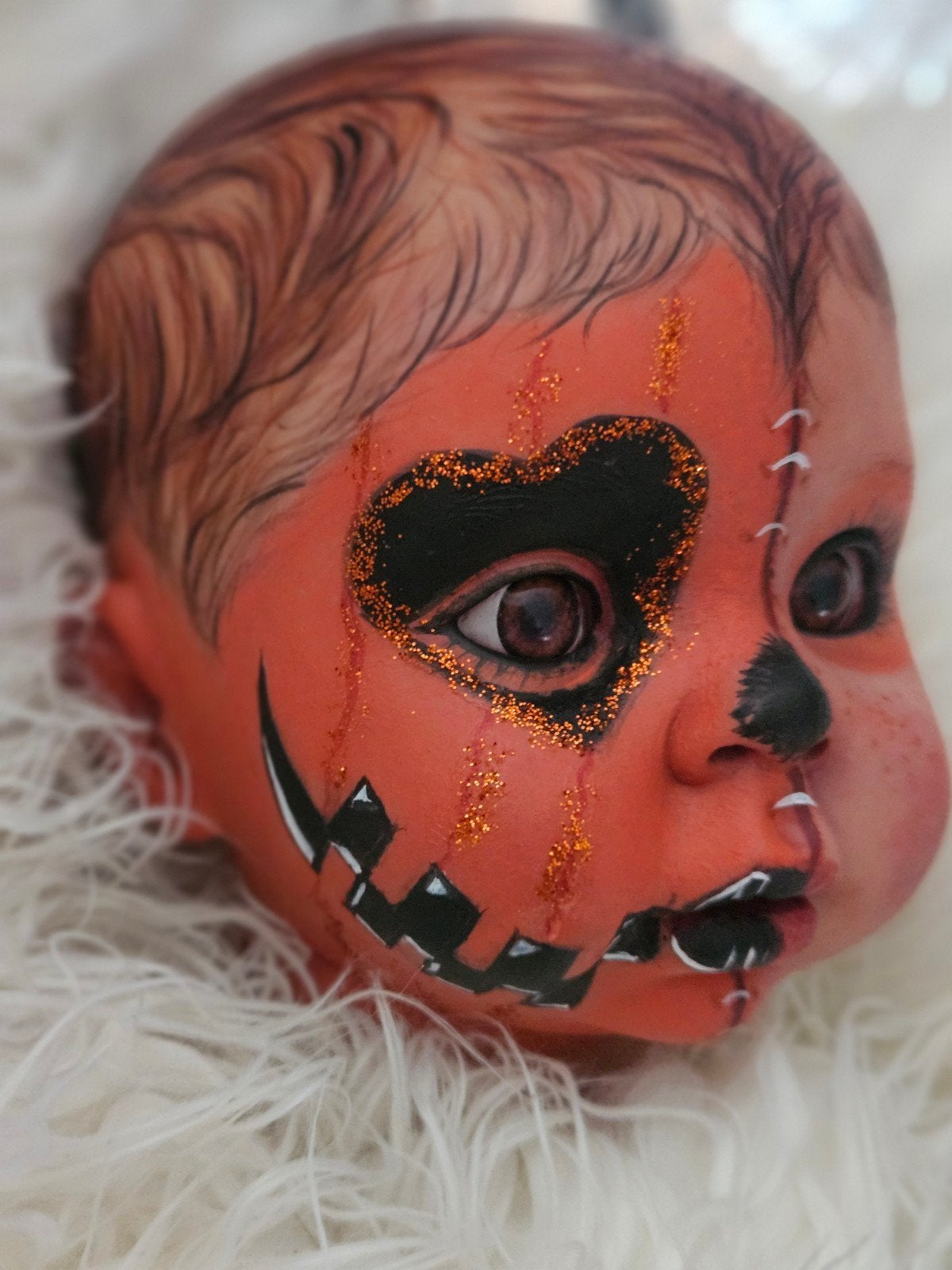 reborn haloween pumpkin baby, Ophalen of Verzenden, Nieuw, Babypop, Levensecht of Reborn