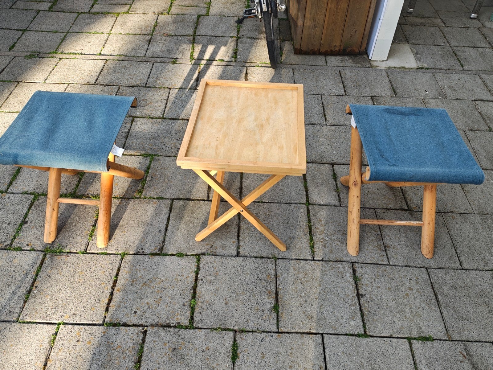 Handige inklapbare picknickset / kampeerset, Tuin en Terras, Ophalen of Verzenden, Bijzettafel, 2 zitplaatsen