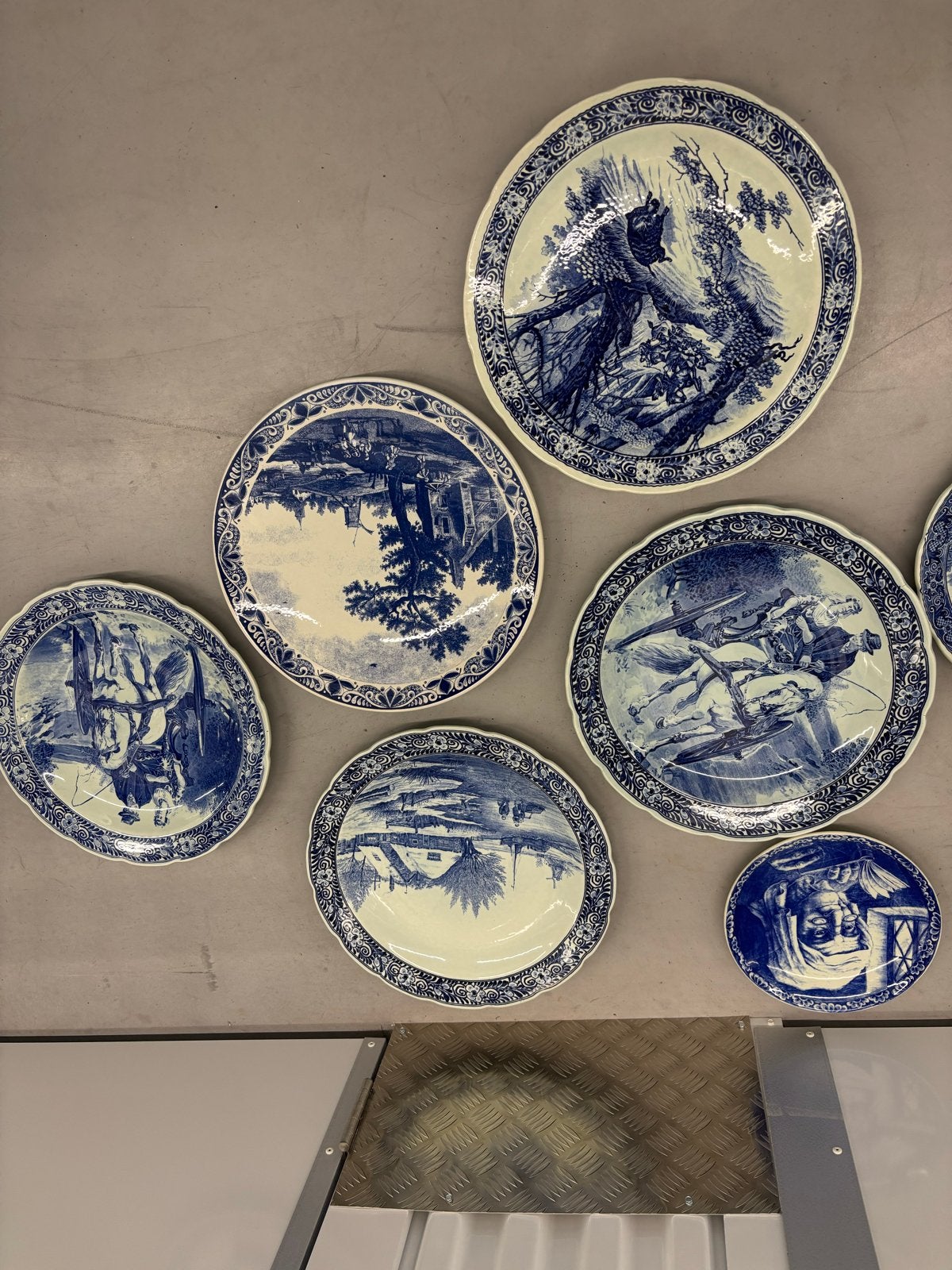 Set van 12 Delfts Blauwe Wandborden - Royal Sphinx, Antiek en Kunst, Ophalen