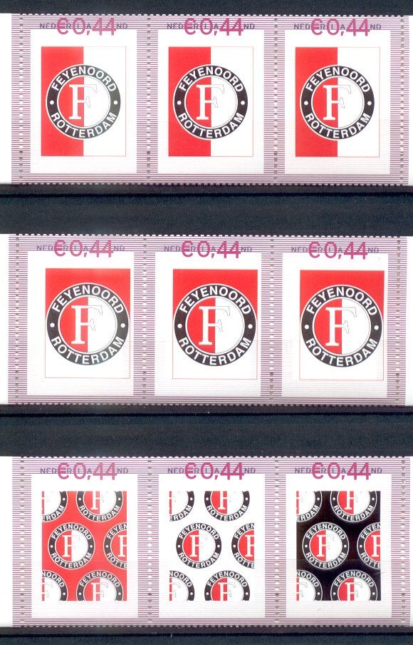 9 persoonlijke postzegels - laat feyenoord zegelvieren, Postzegels en Munten, Ophalen of Verzenden, Na 1940, Postfris