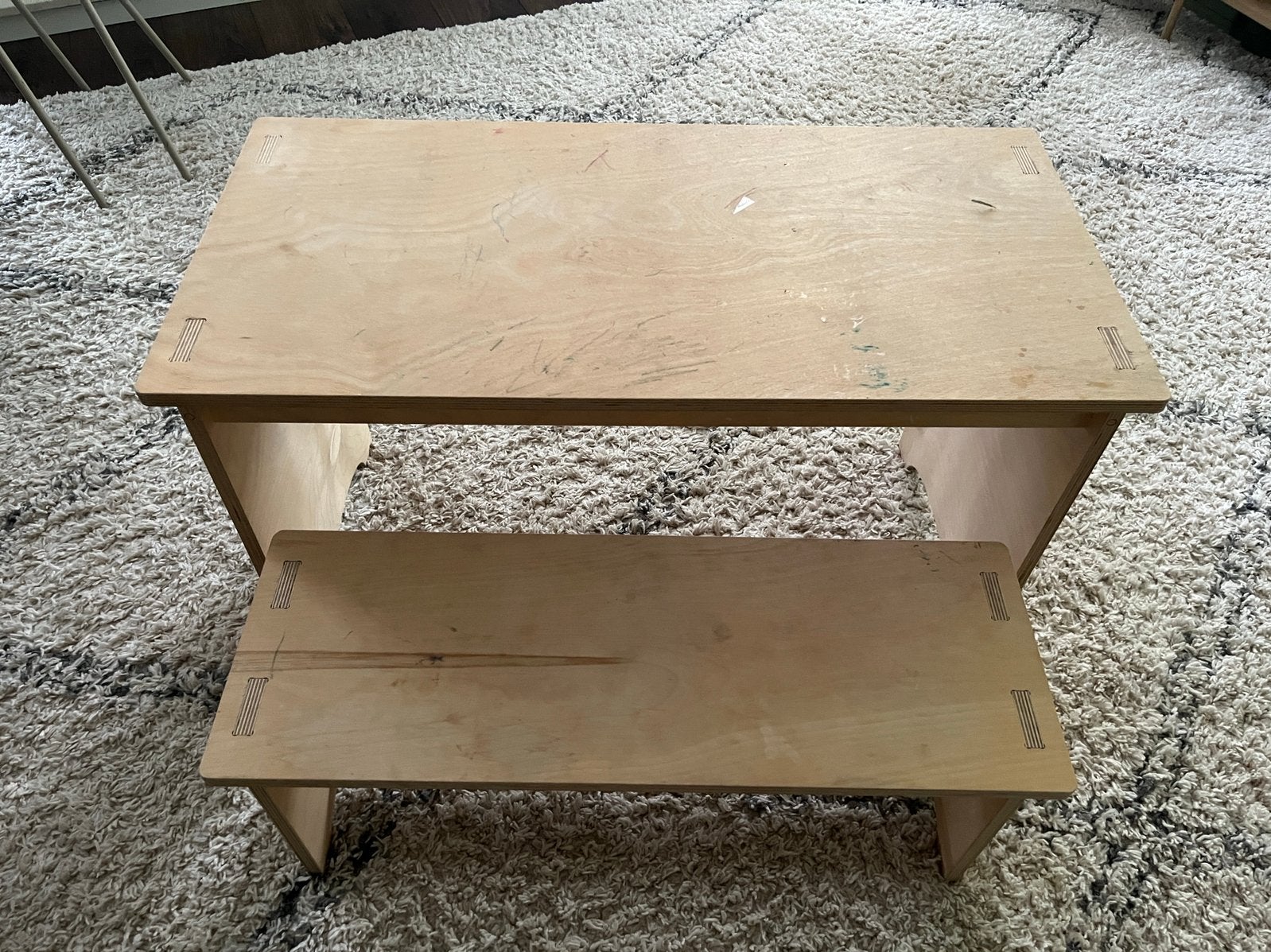 Blank vurenhout | peuter tafel en bankje | bureau, Ophalen, Gebruikt, Tafel(s) en Stoel(en)