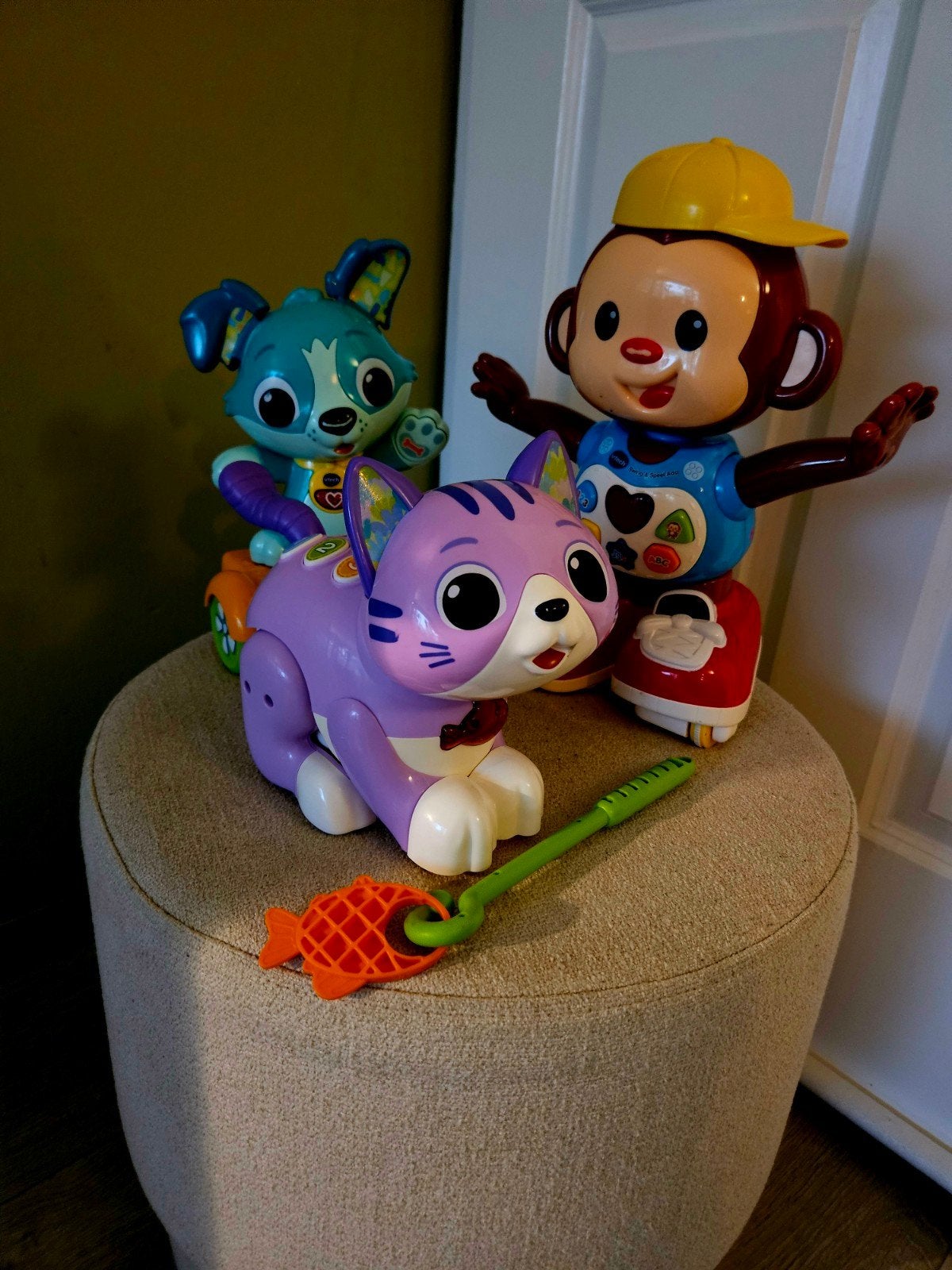 VTech Swing & Speel Aap, Poes & Puppy set in 1 koop, Ophalen, Gebruikt, 6 maanden tot 2 jaar