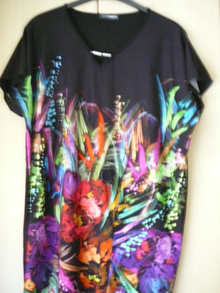 APARTE zwarte LONG TOP bloemmotief maat 48 Dorisstreich, Verzenden, Zwart, Maat 46/48 (XL) of groter, Zo goed als nieuw