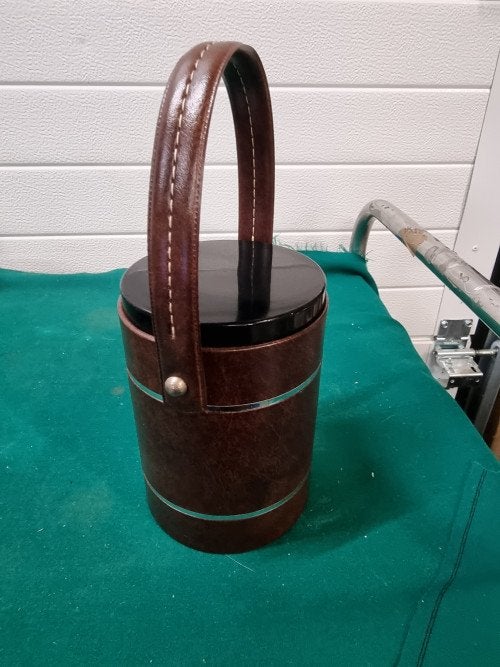 Ijsemmer vintage retro bruin bekleed, Ophalen of Verzenden