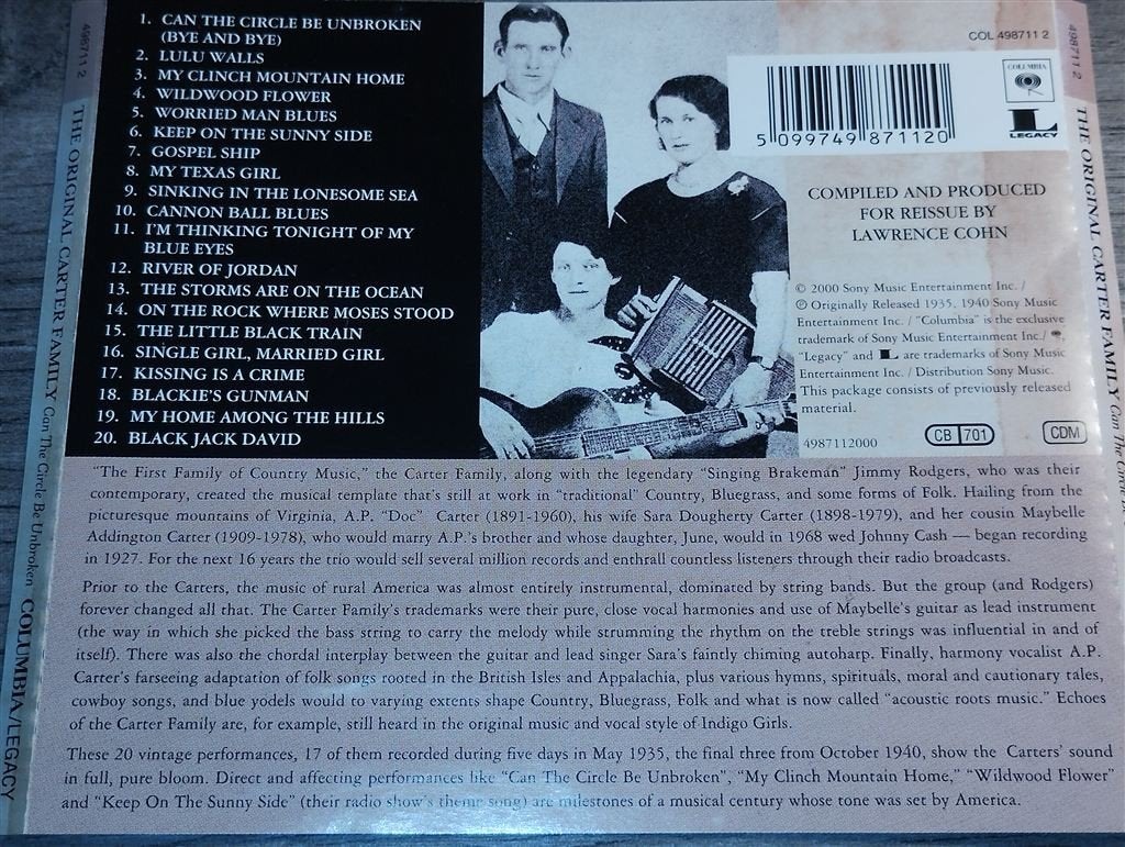 The Original Carter Family - Can The Circle Be Unbroken, Ophalen of Verzenden, Zo goed als nieuw