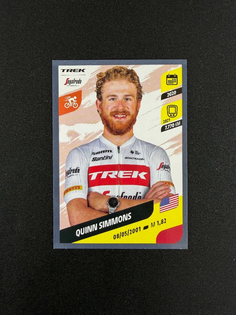 Quinn Simmons Panini Tour de France 2022 Rookie Sticker Trek, Verzenden, Zo goed als nieuw, Buitenlandse clubs, Poster, Plaatje of Sticker