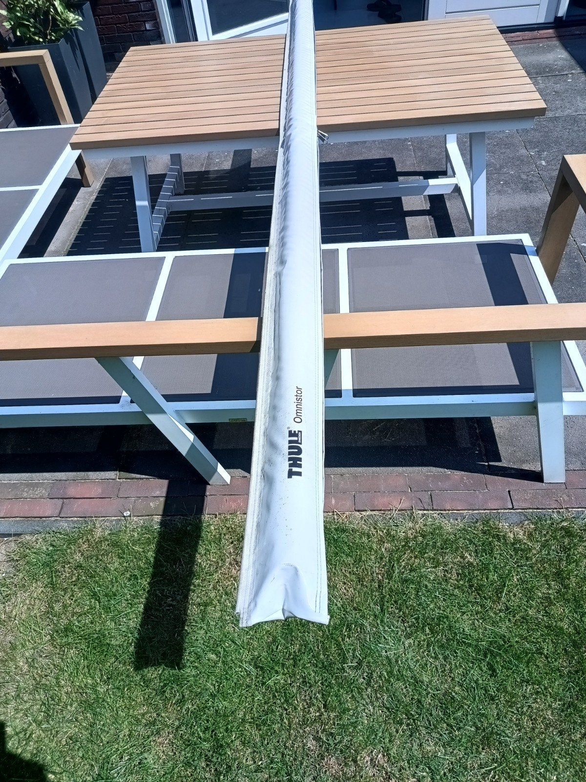 Thule Omnistor 1200 zakluifel 300cm Blauw/Wit, Caravans en Kamperen, Caravan accessoires, Ophalen, Gebruikt