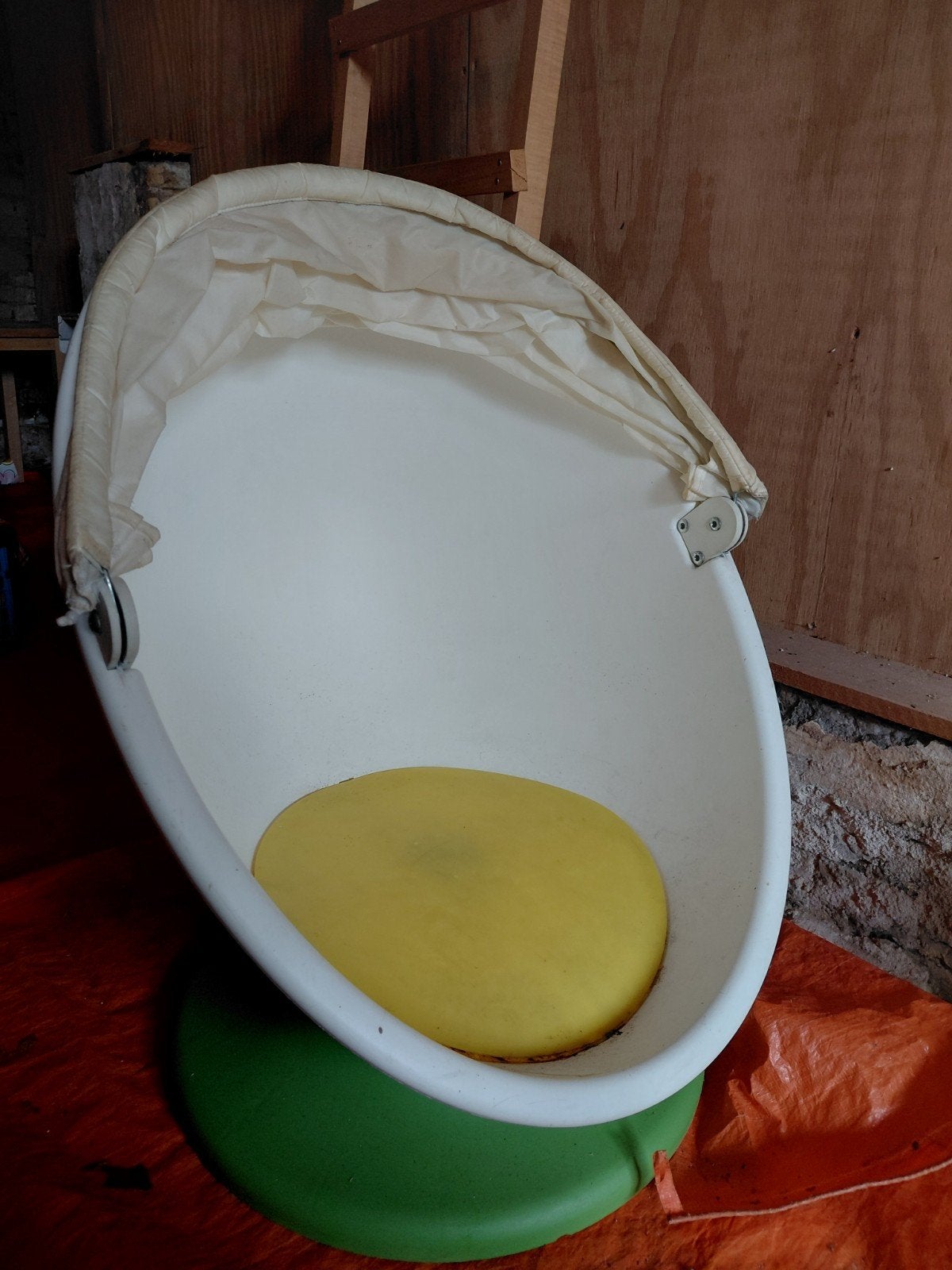 Ikea PS LÖMSK Draaistoel met kap - Wit/Groen, Ophalen, Gebruikt, Stoel