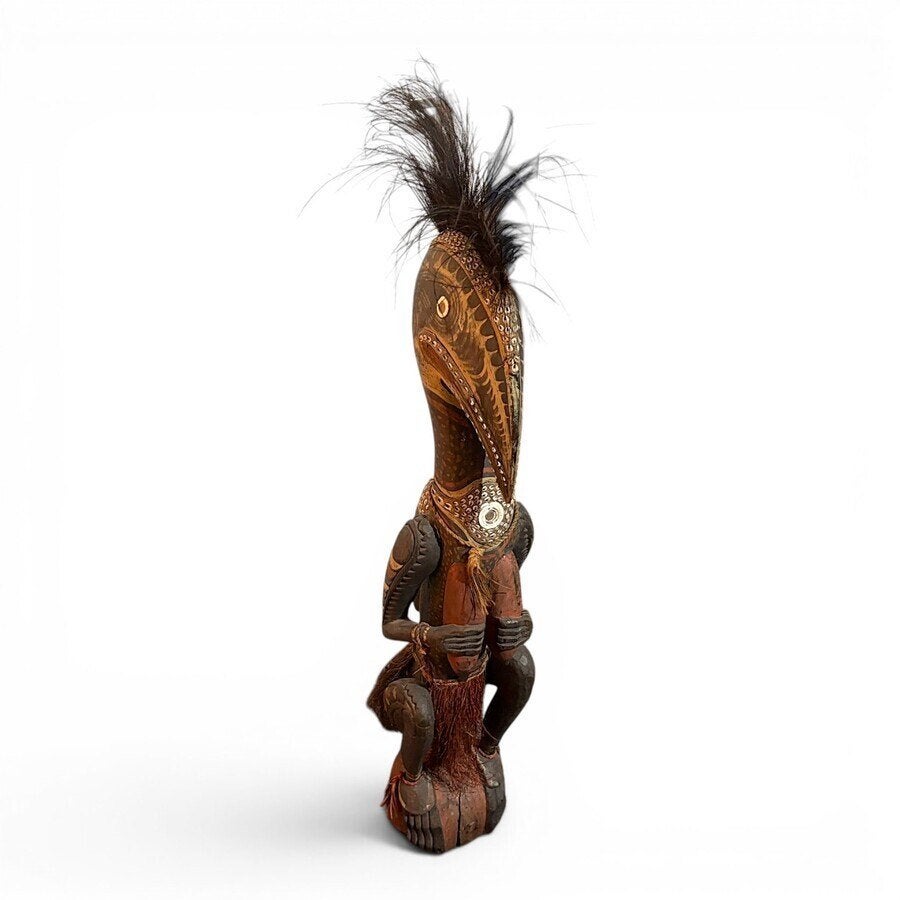 Groot sculptuur, vogel met schelpen, Papoea-Nieuw-Guinea, Ophalen of Verzenden