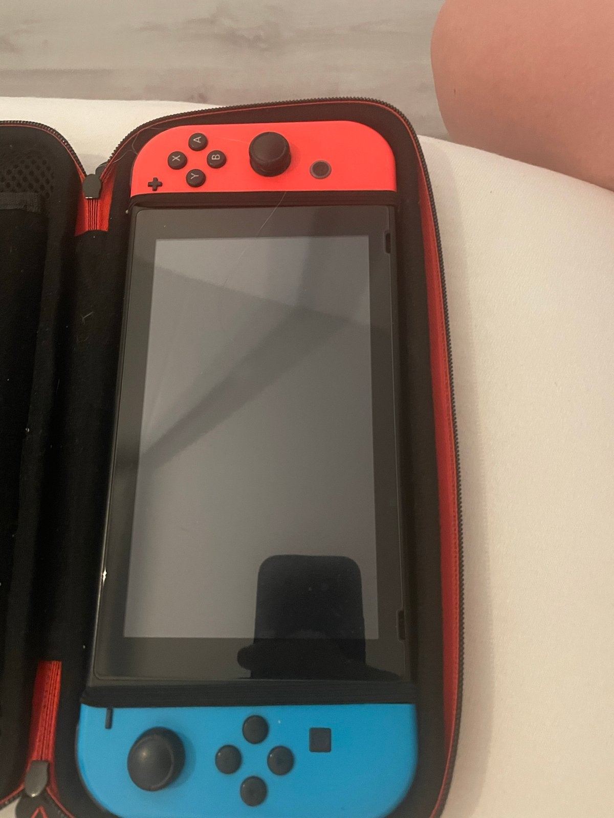 Nintendo Switch met 5 games en beschermhoes, Ophalen, Met 2 controllers, Switch Original, Gebruikt