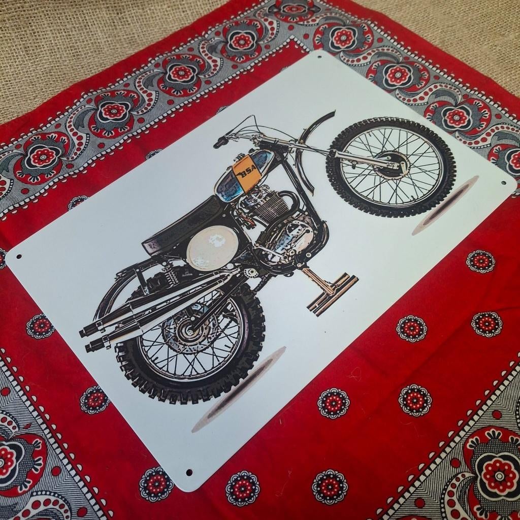 BSA Motorcycle B50 1974 Metalen wandplaat, Metaal, Met ophangsysteem, Nieuw, Ophalen of Verzenden