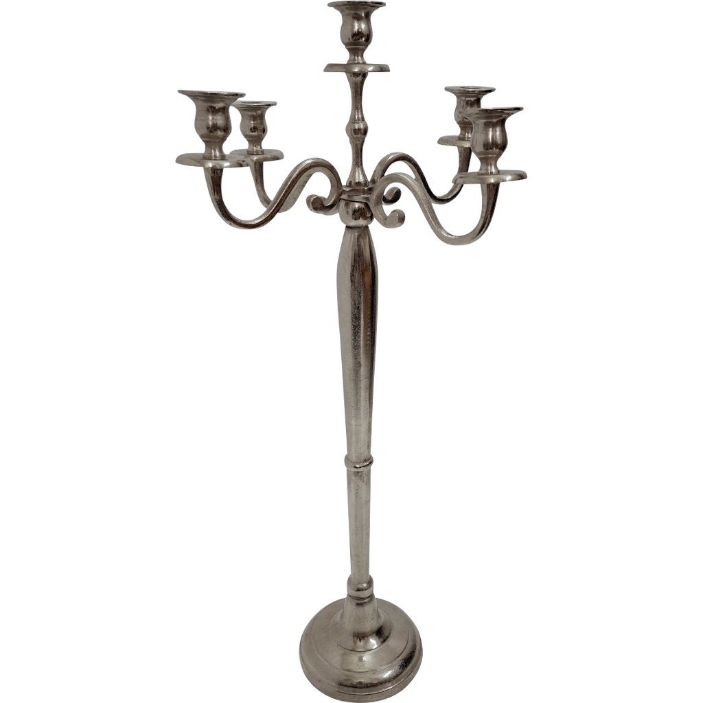 Kandelaar classic brush – zilver - 78 cm, Info@edvonline.nl, Inductorstraat 9b 3903 KA Veenendaal, Nieuw, Ophalen of Verzenden