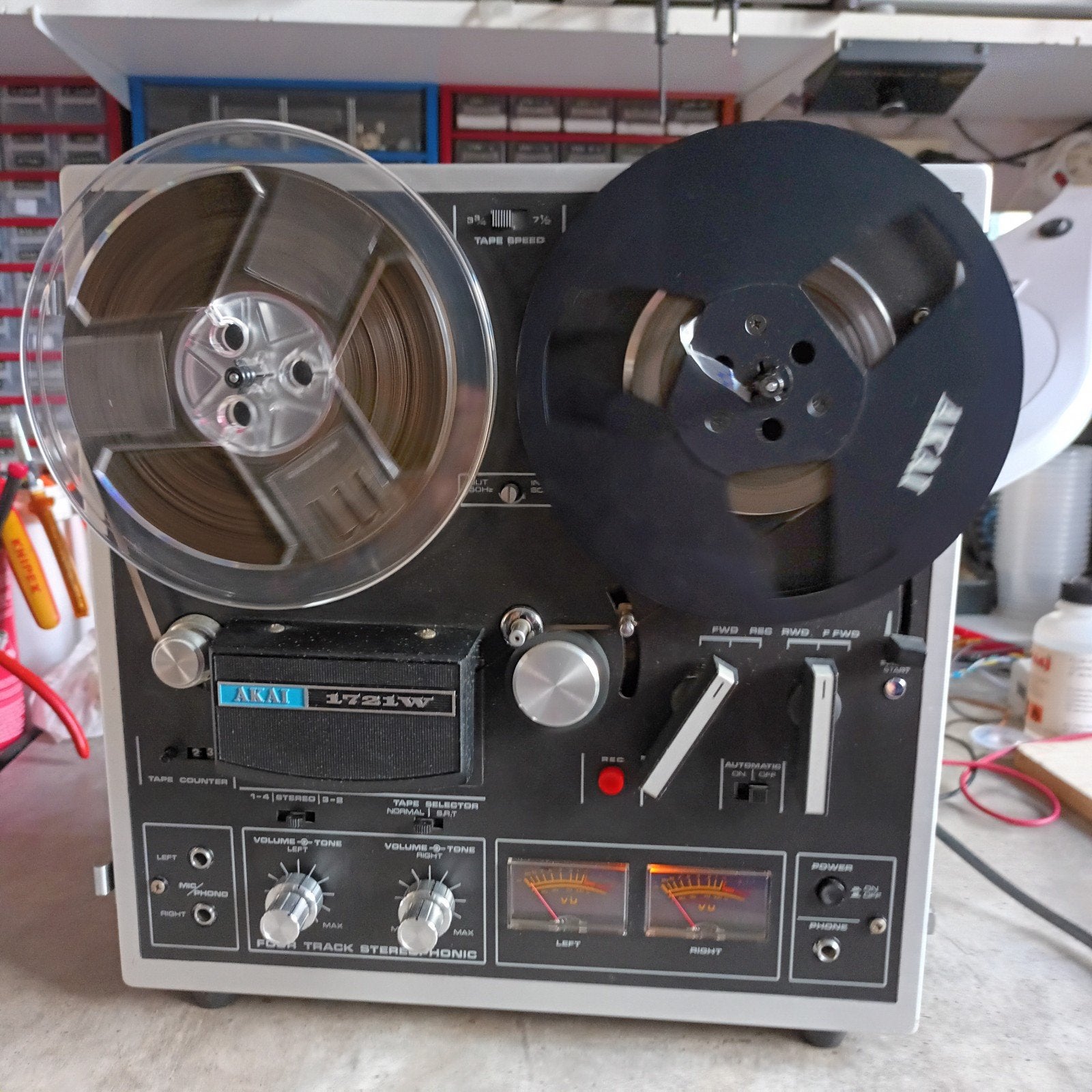Akai 1721W Bandrecorder - Vintage Reel-to-Reel, Ophalen, Bandrecorder, Met banden