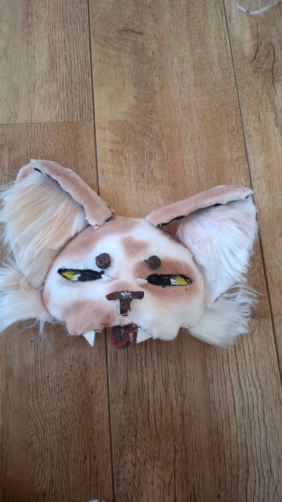 Handgemaakt dierenmasker - Bruin/Wit, Gebruikt, Handgemaakt, Meerkleurig, Ophalen of Verzenden