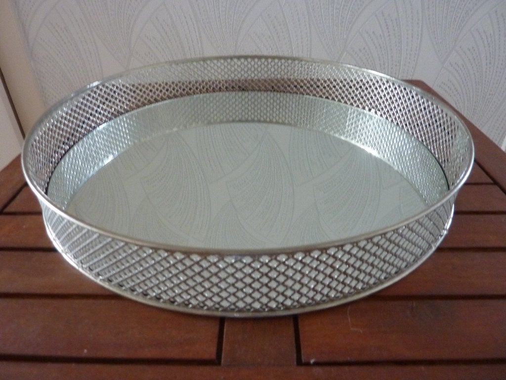 Schaal met spiegel, Ophalen, Schaal, Rond, Glas