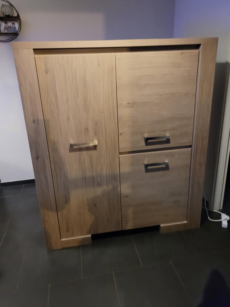 Nog goed bruikbare stevige legkast eiken fineer, Ophalen, Gebruikt, 25 tot 50 cm, Minder dan 100 cm