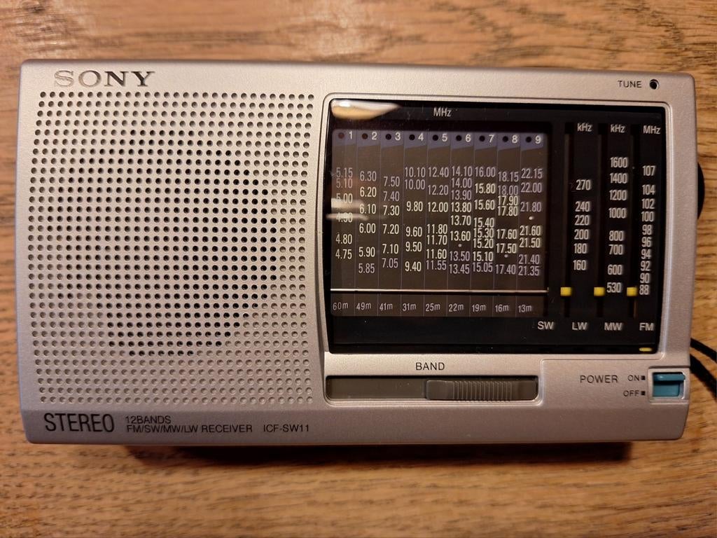 Sony ICF SW11 Stereo 12 bands Wereldontvanger Nieuw in case, Audio, Tv en Foto, Radio's, Ophalen of Verzenden, Nieuw, Wereldontvanger