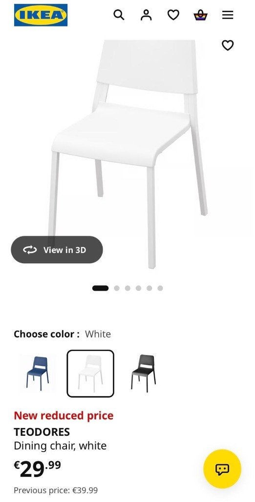 Ikea Teodores stoelen wit 4 stuks, Ophalen, Gebruikt, Wit, Vier