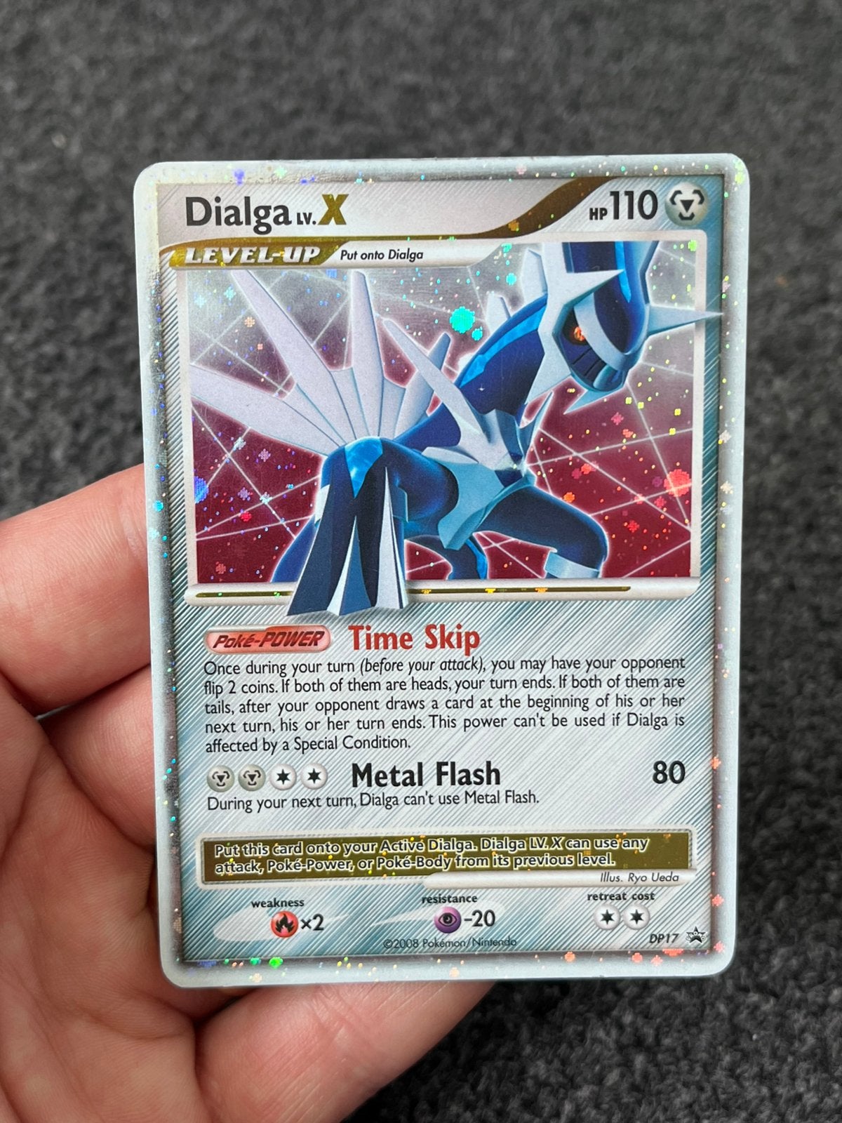 Pokémon Dialga Lv.X #DP17 Promo - excellent conditie, Ophalen of Verzenden, Zo goed als nieuw, Losse kaart, Foil