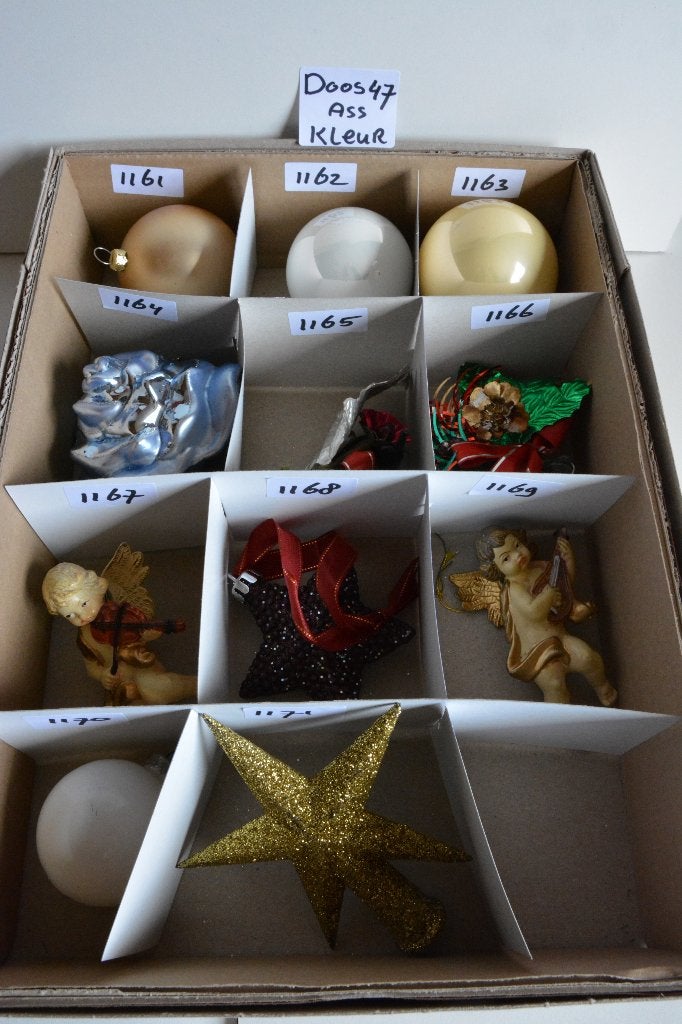Kerstballen gekleurd Doos 47, Ophalen of Verzenden, Zo goed als nieuw