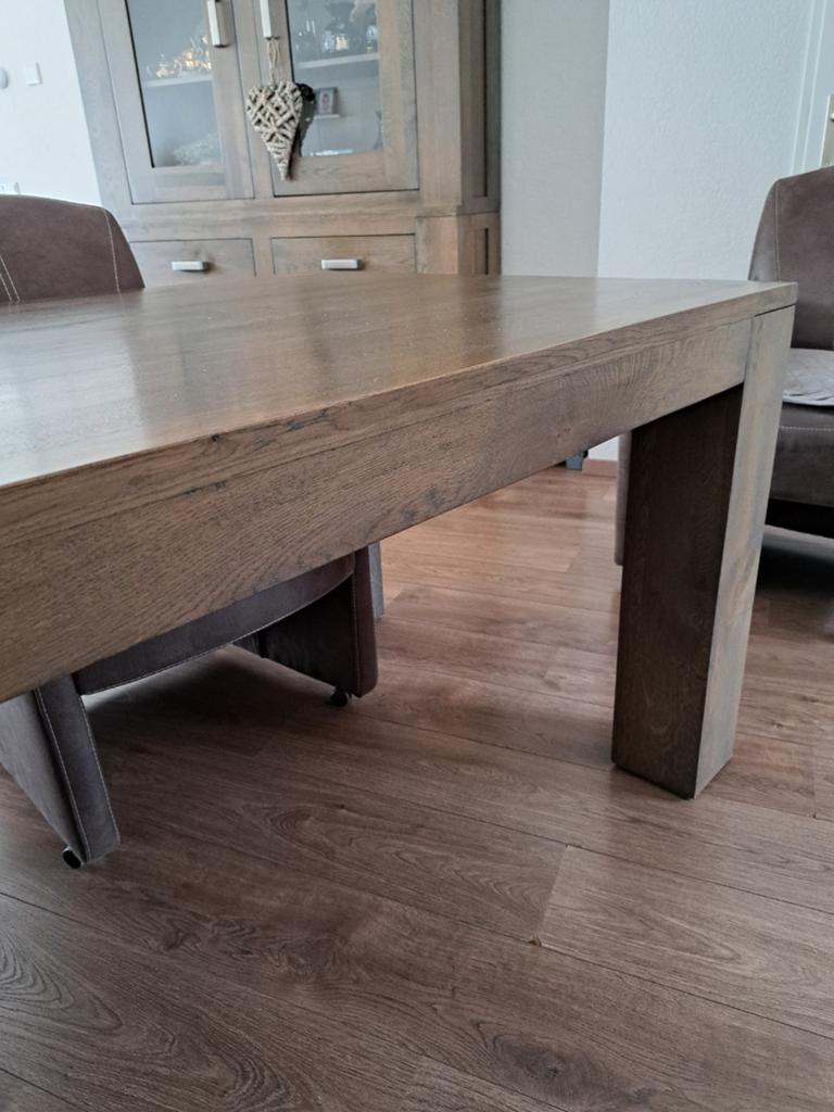 Eettafel, Ophalen, Teakhout, 200 cm of meer, 50 tot 100 cm