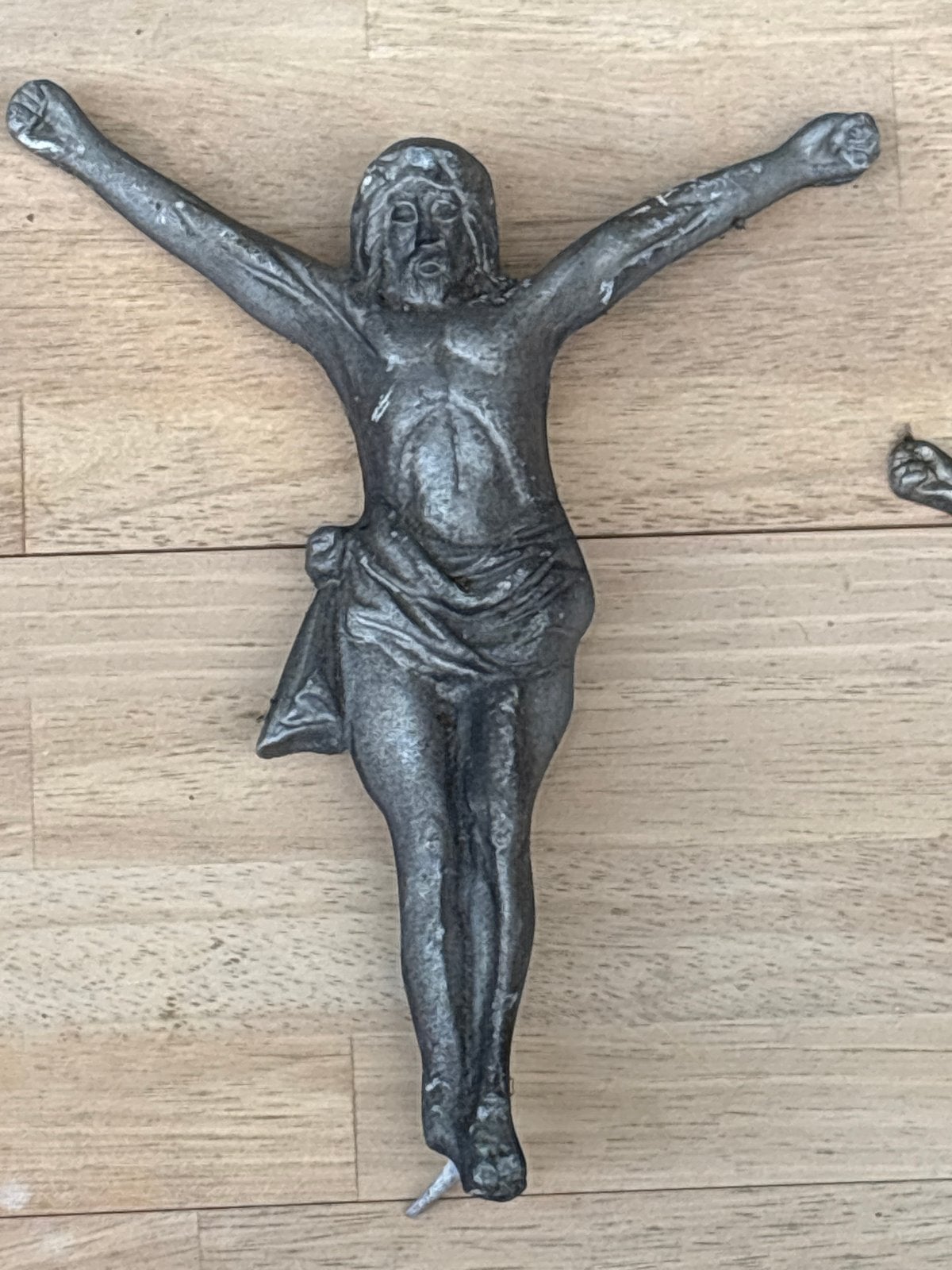 Vintage metal corpus Christus, 35cm, Ophalen of Verzenden